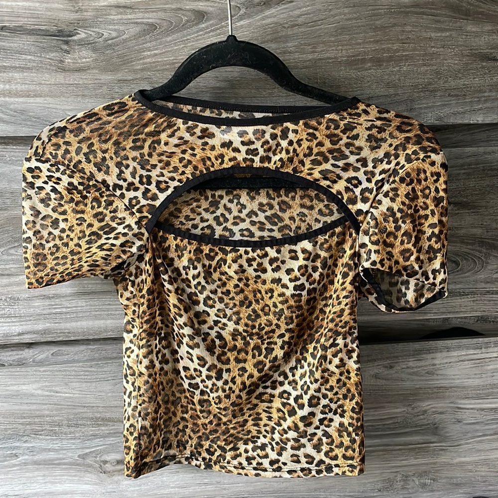 Cute leopard print mesh tank